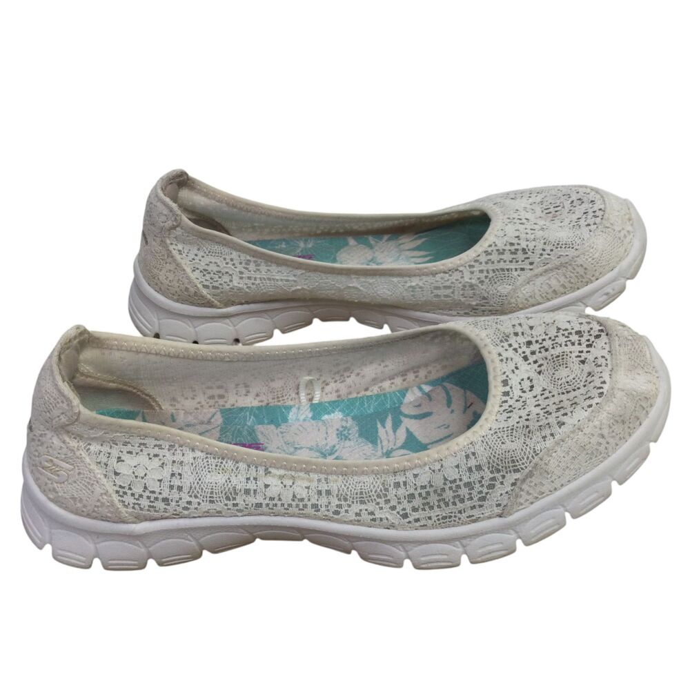 Skechers Women's Beautify Casual Sneakers Slip-On Closed Toe White Size 9